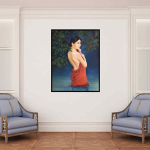 In-situ view of Kamal Rao's 'Blossom (Lust)' painting in a room