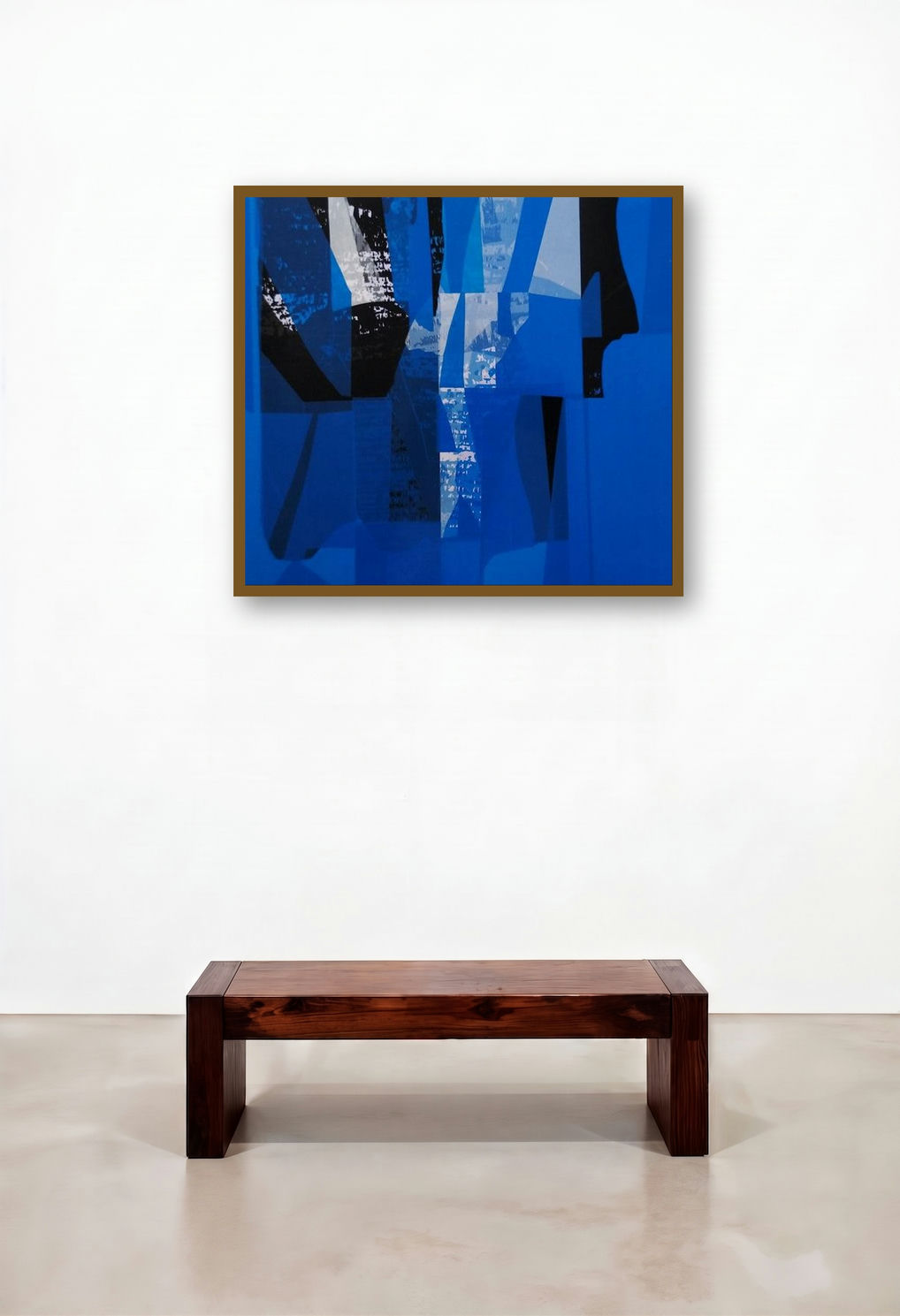 Blue 2 (Oceanic Depths) by artist Gajanan Kabade displayed in a Traditional Study