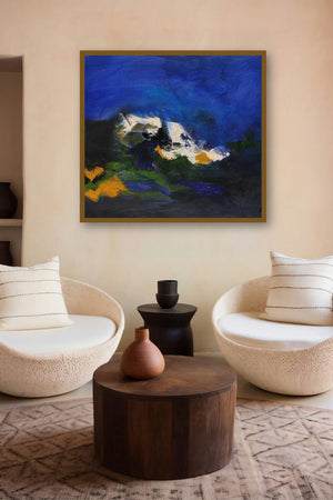 Blue Ride Iii (Nocturne in Blue) by artist Sadhna Raddi displayed in a Minimalist gallery