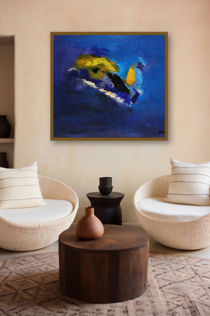 Blue Ride V (Indigo Dreams) by artist Sadhna Raddi displayed in a Modern gallery