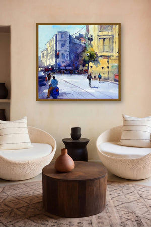 Blue Scooter by artist Ravee Songirkar displayed in a Luxury gallery
