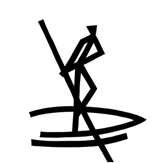 Figurative ink drawing titled 'Boat man rowing', 12x12 inches, by artist Ashok Hinge on board