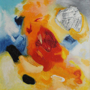 Bold Graphic (Convergence) by Ranga Naidu, Original Canvas Abstract Painting on Canvas, Medium Vertical Wall Art