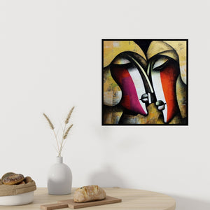 In-situ view of Jagannath Paul's 'Bond Of Love 2' painting in a room