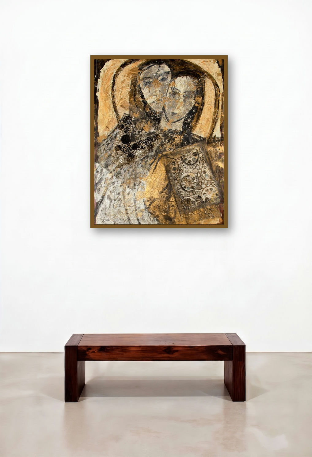 Bonded (Veiled Madonna) by artist Veena Advani displayed in a Eclectic Family Room
