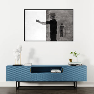 Preview of 'Bonding' Painting by Sudhir Bagde shown on a wall in a furnished room.