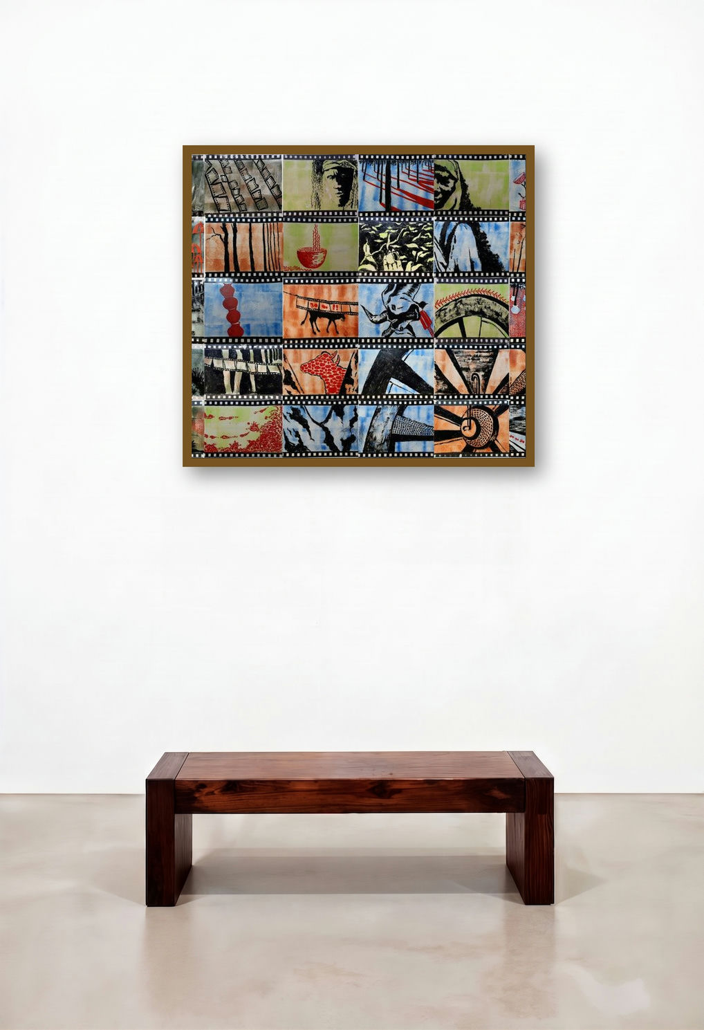 Boner Pukur Danda 2 (A Cinematic Journey Through Rural India**) by artist Debaroti Seth displayed in a Classic Living Room
