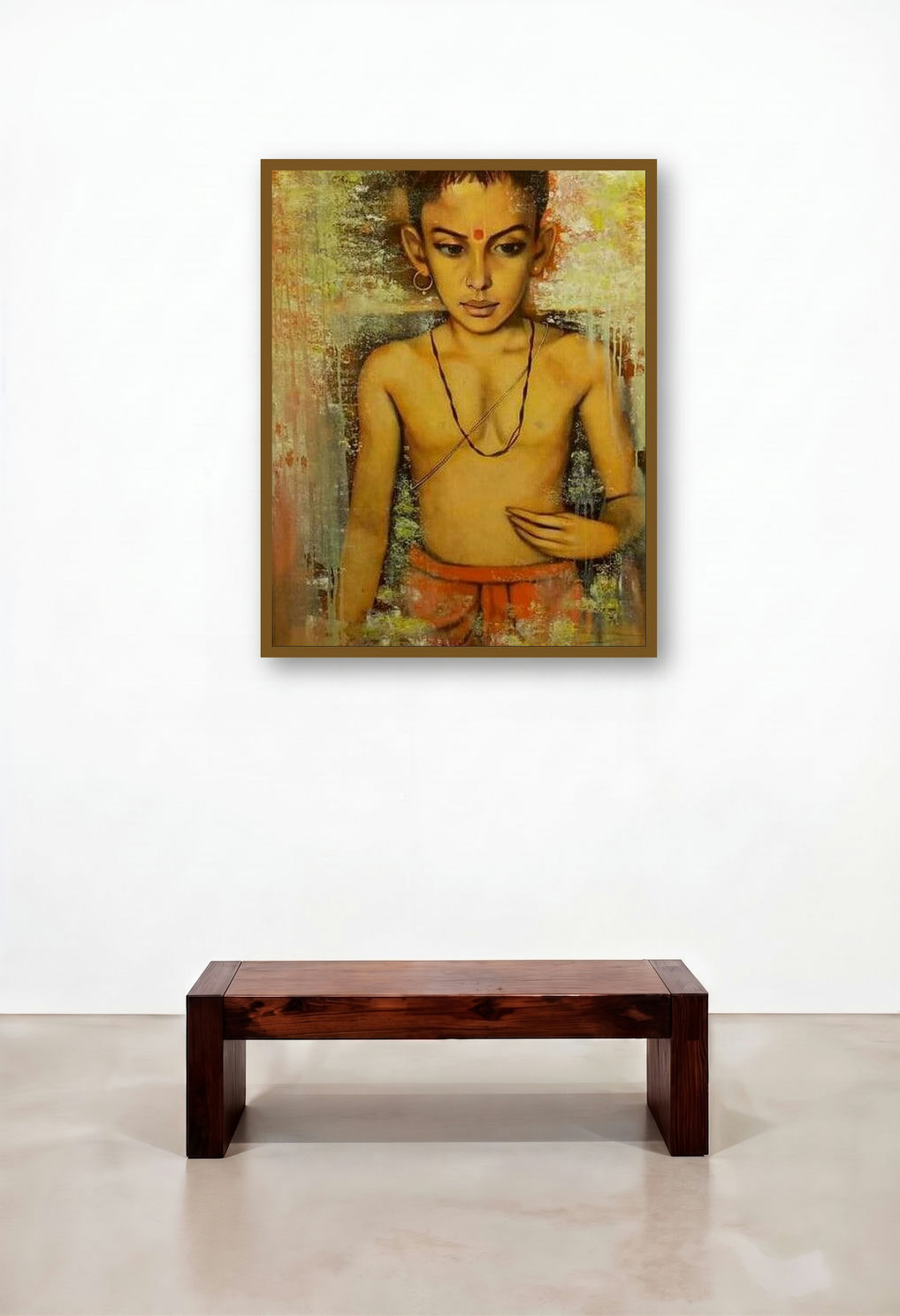 Brahman Boy 2 by artist Vijay Gille displayed in a Classic Hotel Suite