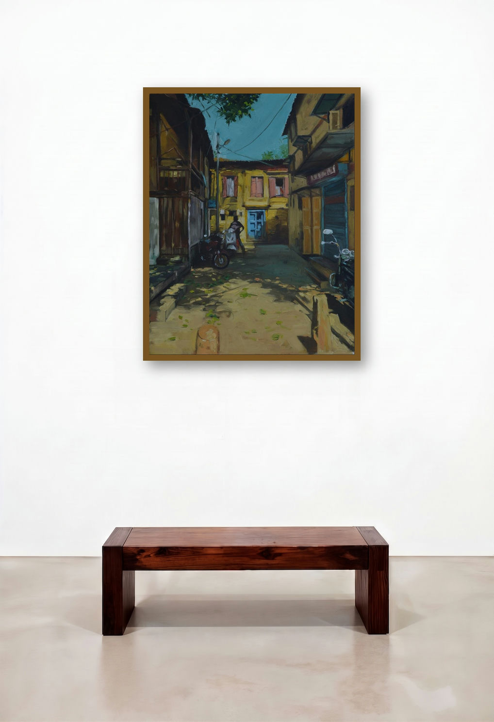 Breathing Lights 8 (Hidden Alleyway) by artist Pramod Jagtap displayed in a Eclectic Hotel Suite