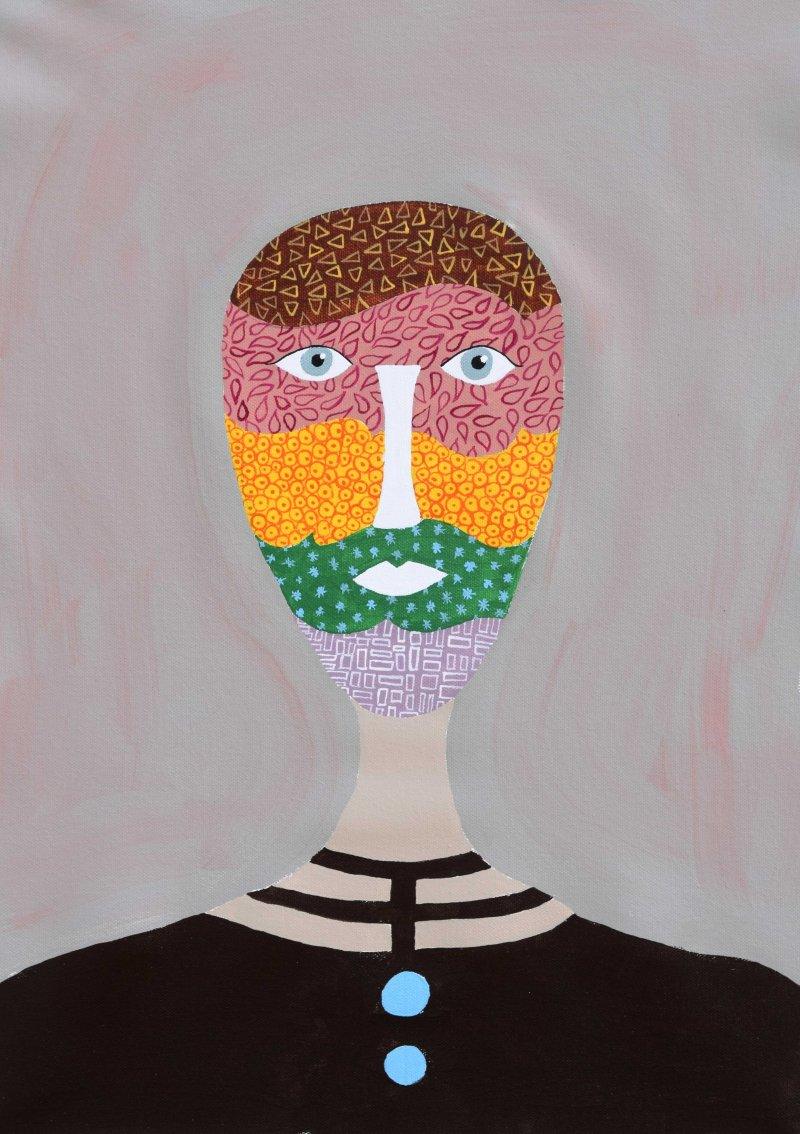 Portrait acrylic painting titled 'Brena', 21x15 inches, by artist Sumit Mehndiratta on Canvas