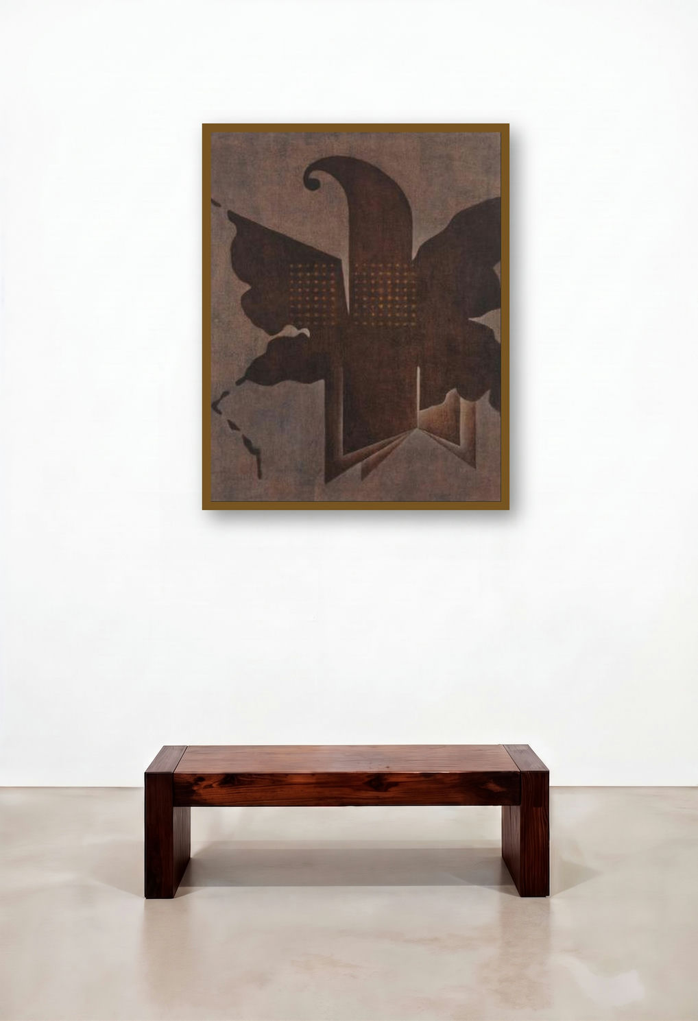 Brown Fold Abstract by artist Santosh More displayed in a Industrial Family Room