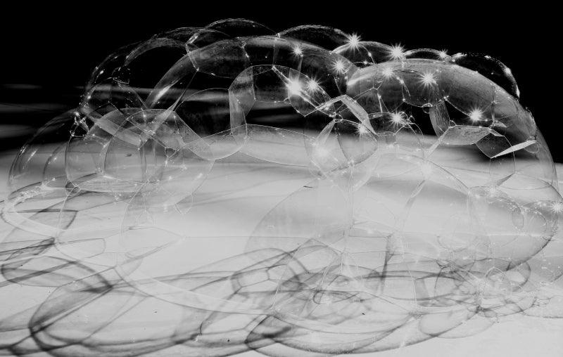 Pop Art photography titled 'Bubble Soap In Black And White', 11x18 inches, by artist Rahmat Nugroho on