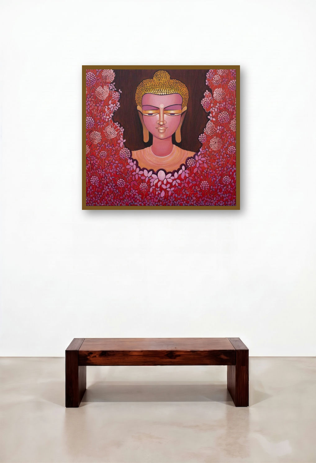Buddha Live Your Truth (Serene Serenity) by artist Nitu Chhajer displayed in a Luxury Home Office
