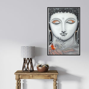 In-situ view of Ganesh Badiger's 'Buddha Painting (Enlightened Buddha)' painting in a room