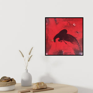 In-situ view of Amol Pawar's 'Bull 1' painting in a room