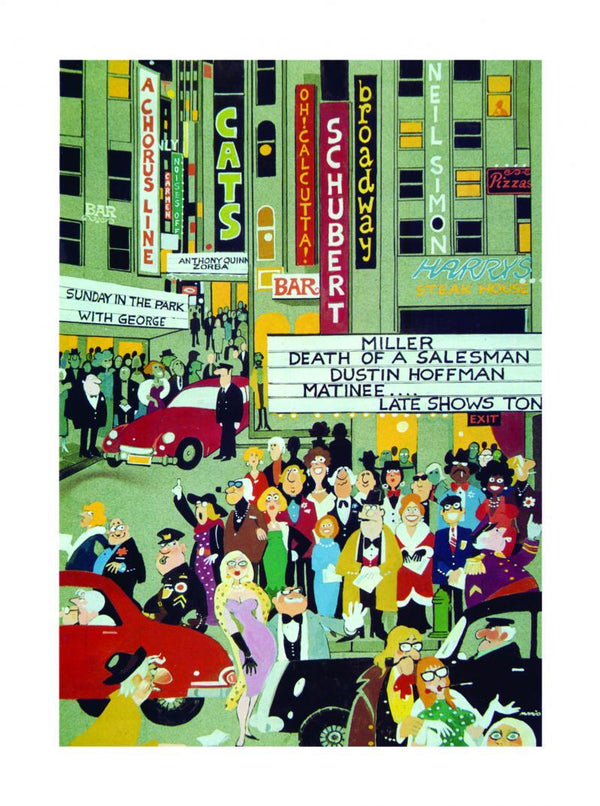 Bustling Broadway by Mario Miranda | ArtZolo.com