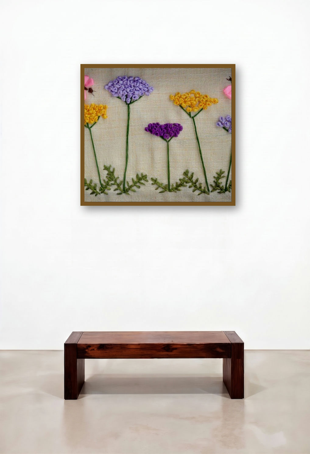 Butterflies In A Yarrow Garden by artist Mohna Paranjape displayed in a Industrial Family Room