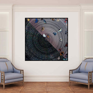 In-situ view of Ghanshyam Gupta's 'Butterfly (The Butterfly Effect)' painting in a room