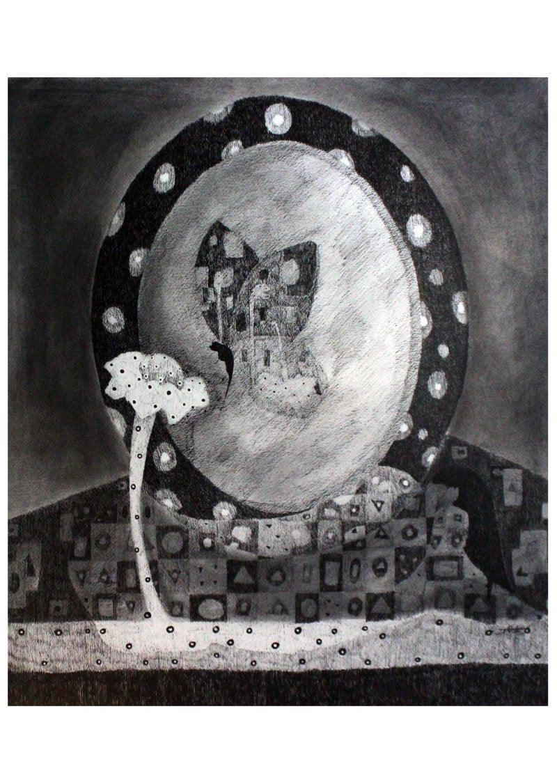 Animals charcoal drawing titled 'Butterfly', 22x24 inches, by artist Prathamesh Khandvilkar on Paper