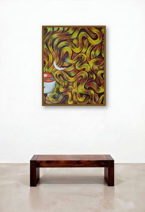 Byomkesh 1 (Shiva's Cosmic Flow) by artist Susmita Mandal displayed in a Contemporary Reception Area