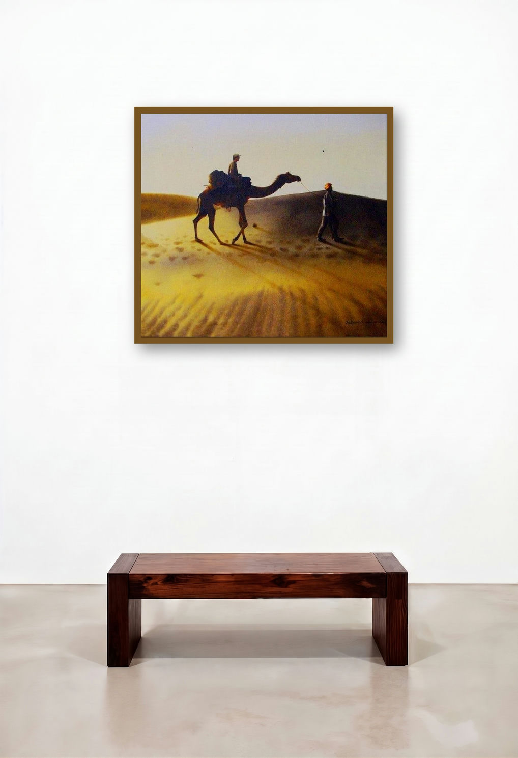 Camael Safari 2 Rajasthan Series (The Desert Trail) by artist Sudipta Karmakar displayed in a Urban Loft Living Room