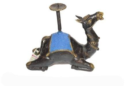 Animals sculpture titled 'Camal Candel Stand', 6x8x4 inches, by artist Kushal Bhansali on Brass
