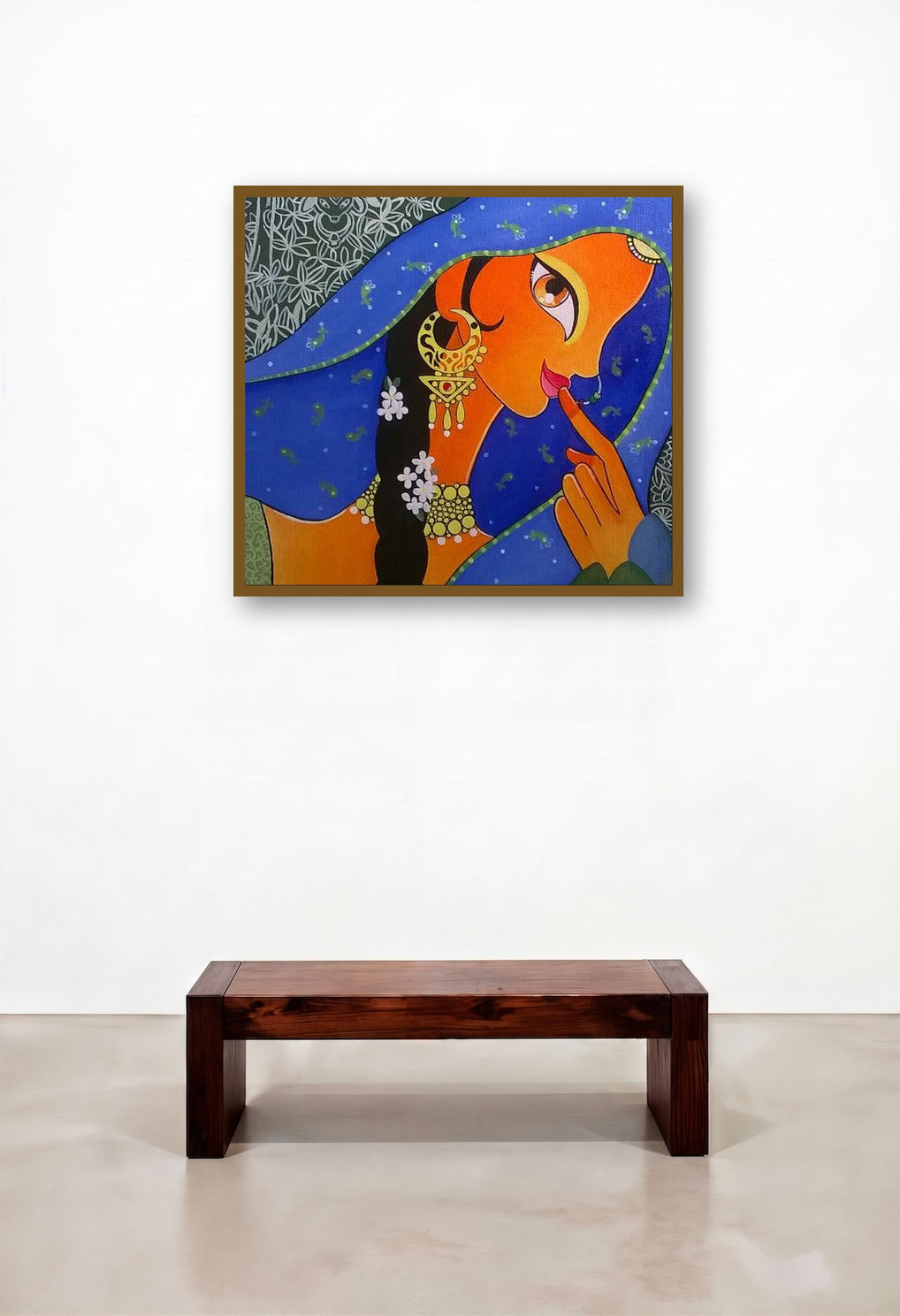 Canvas Art (Hidden Splendor) by artist Balraj Singh displayed in a Coastal Executive Office