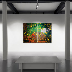 Mohd Majeed Mansoori's painting 'Casual Form 5 (Diptych)' displayed in a modern living room setting