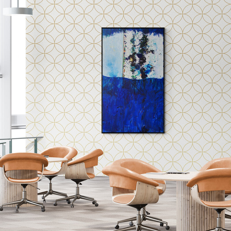 In-situ view of Vidya Sagar Singh's 'Celebration Series 23 (Deep Horizon)' painting in a room