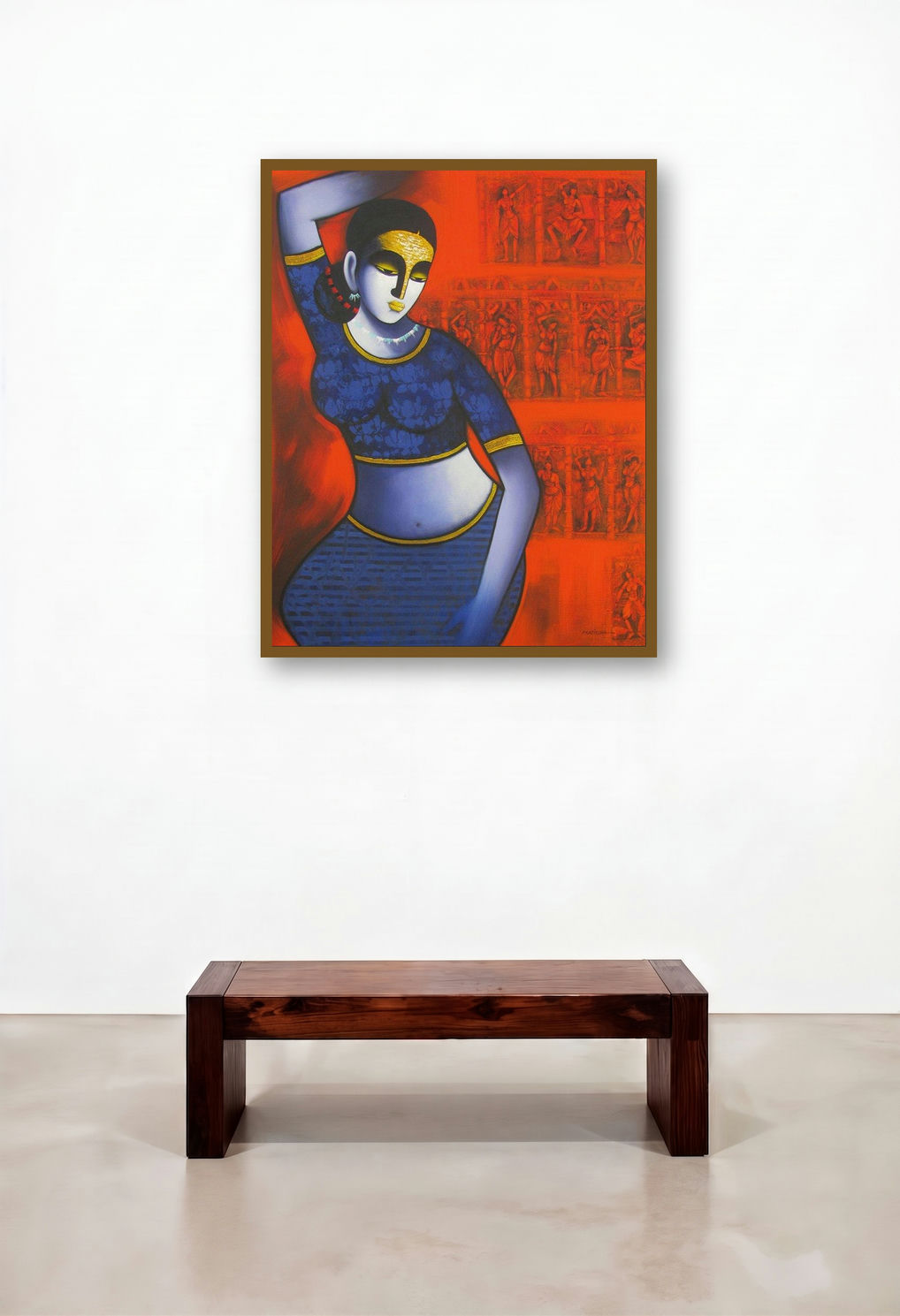 Celestial Beauty Sursundari 2 (Celestial Beauty: A Tribute to Sursundari) by artist Pratiksha Bothe displayed in a Boutique Hotel Style Penthouse