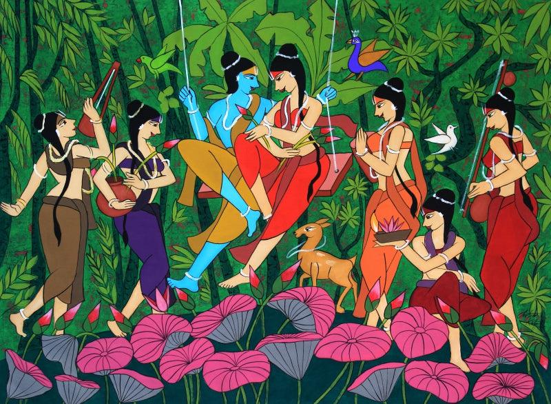 Celestial Couple painting by Chetan Katigar