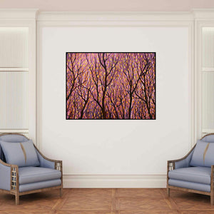 'Changes' painting by Seby Augustine shown on a wall in a furnished room.