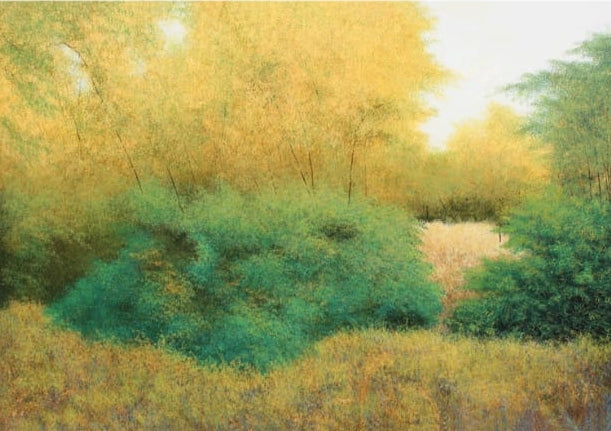 Changing Season' nature acrylic painting by artist Vimal Chand, 67x96 inch, on canvas