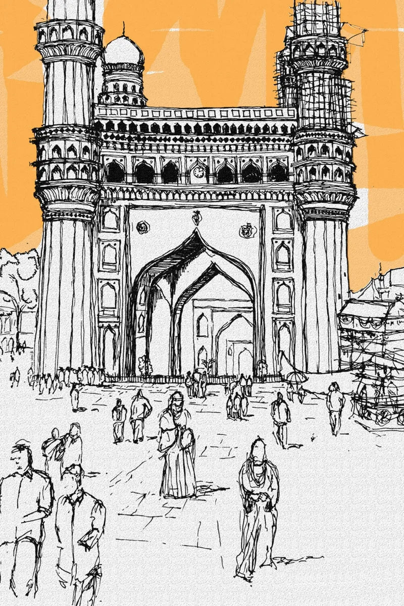 Print Digital Art titled 'Charminar', on Canvas by artist Shivani Pikle