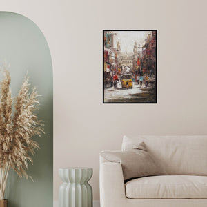 In-situ view of Iruvan Karunakaran's 'Charminar 2' painting in a room