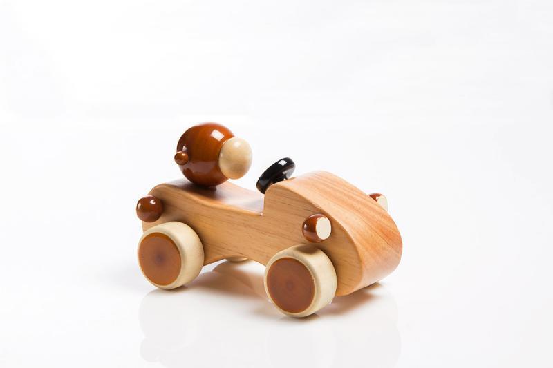 Toys craft titled 'Cheeko Wooden Toy Car', 5x3x3 inches, by artist Vijay Pathi on wood