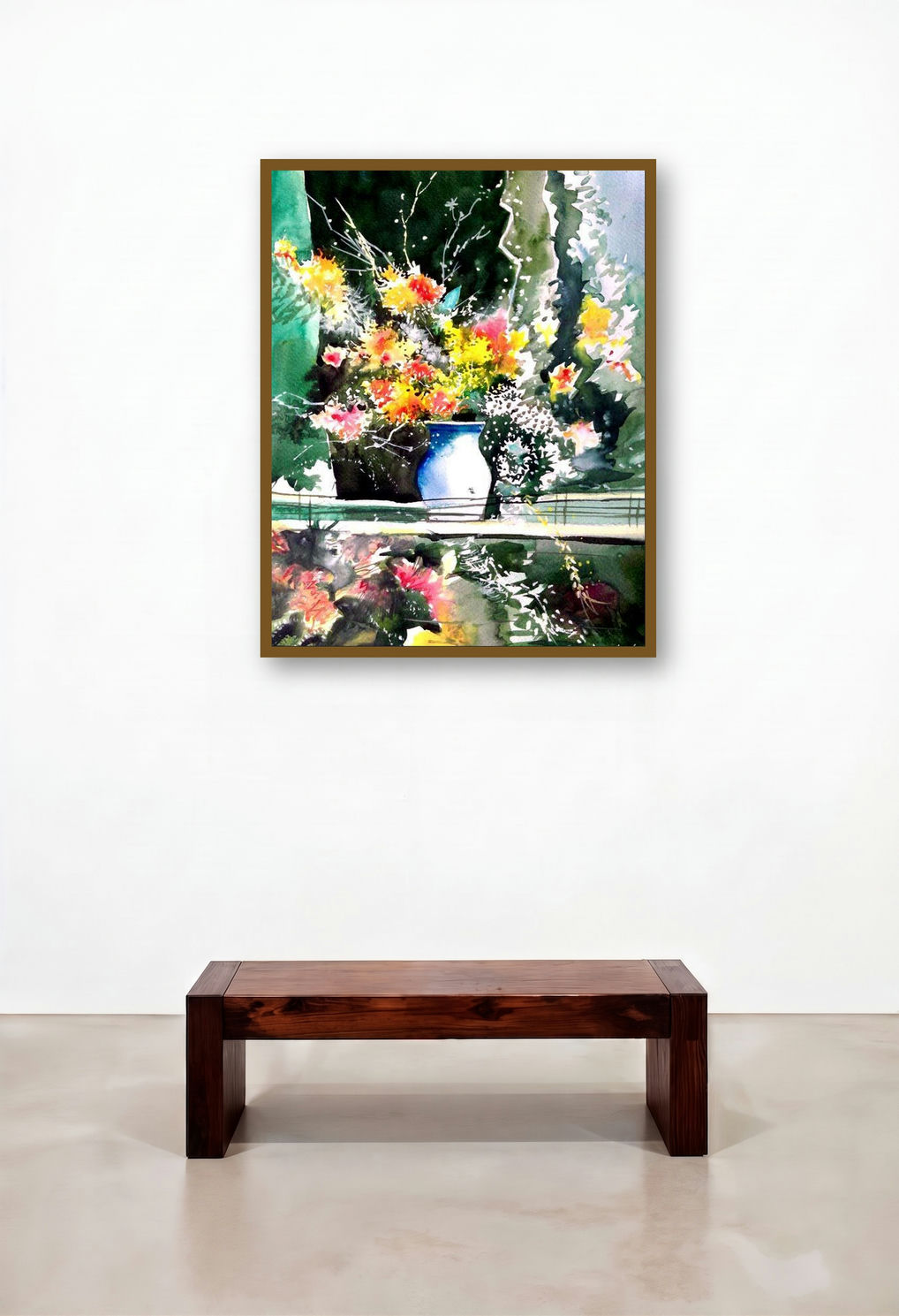 Cheers by artist Anil Nene displayed in a Boutique Hotel Style Home Office