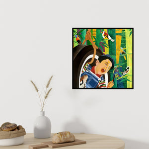 In-situ view of Gayatri Artist's 'Child Of Heaven' painting in a room