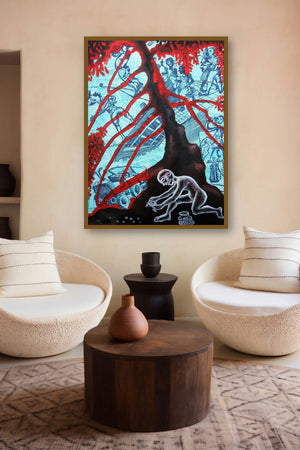 Child Hood by artist Mithun Dasgupta displayed in a Luxury gallery