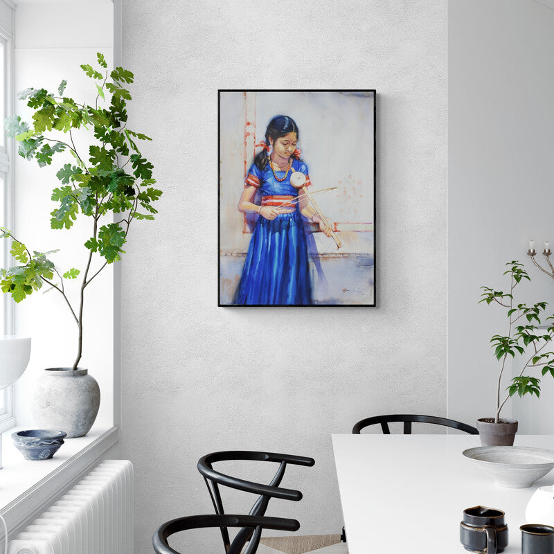 In-situ view of Vijay Jadhav's 'Child Hood Fantacy 3 (Child Hood Fantacy)' painting in a room