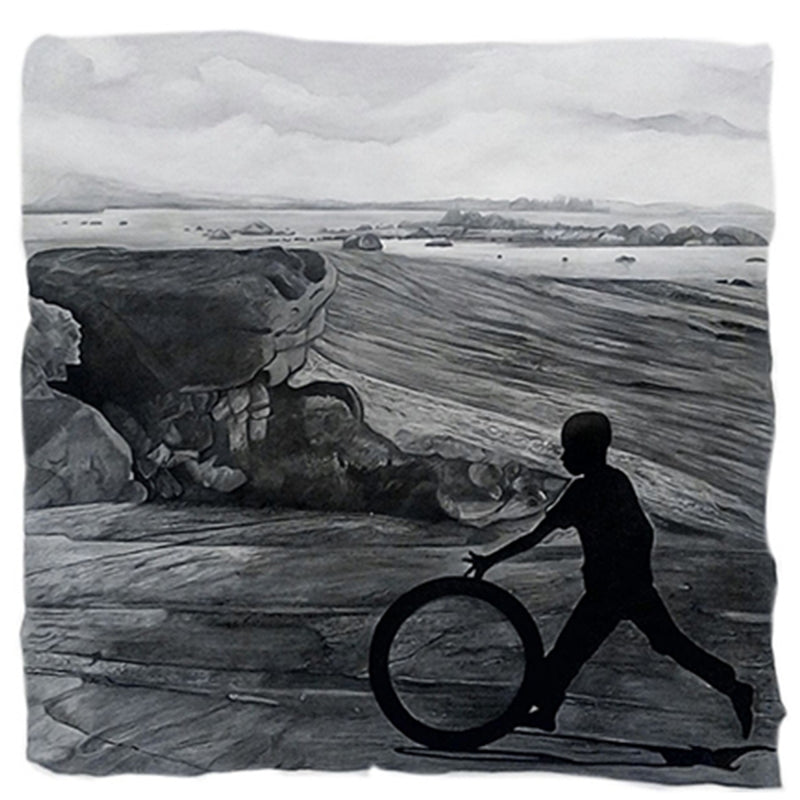 In-situ view of Manish Sharma's 'Childhood (Childhood Memories)' painting in a room