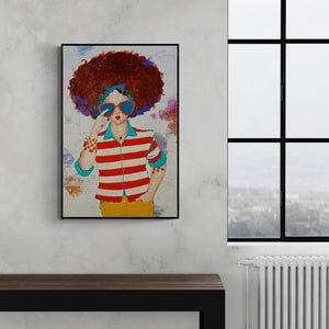 In-situ view of Shiv Kumar Soni's 'Passion of Childhood 99 (Playful Personality)' painting in a room