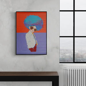 In-situ view of Shiv Kumar Soni's 'Childhood Passion 16' painting in a room