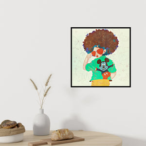 In-situ view of Shiv Kumar Soni's 'Childhood Passion 31' painting in a room