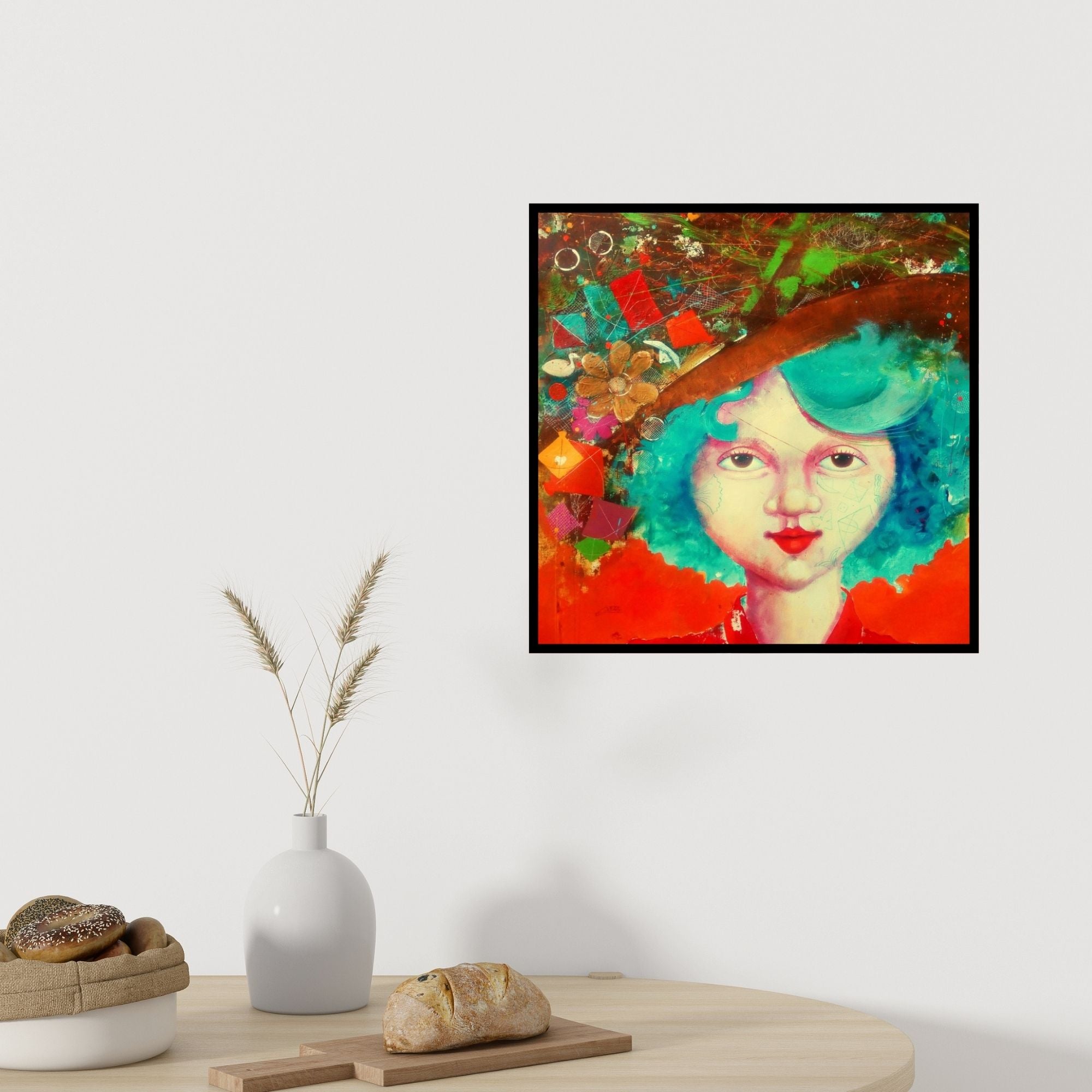 In-situ view of Shiv Kumar Soni's 'The Childhood Viii' painting in a room