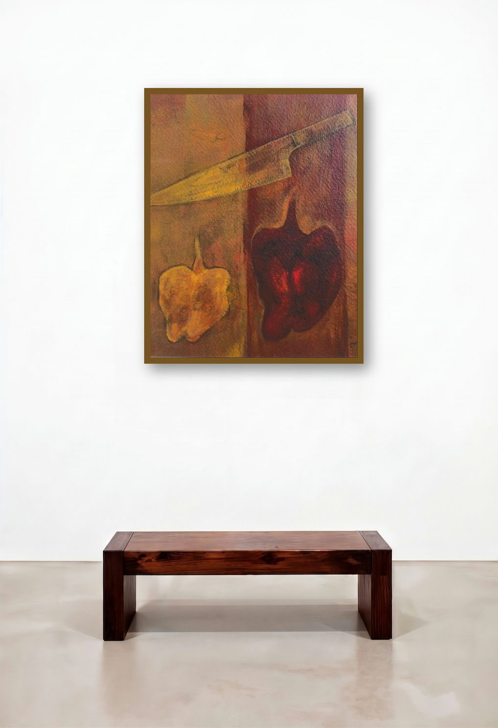 Chillies (The Edge of Flavor) by artist Mahendra Parmar displayed in a Traditional Hotel Suite