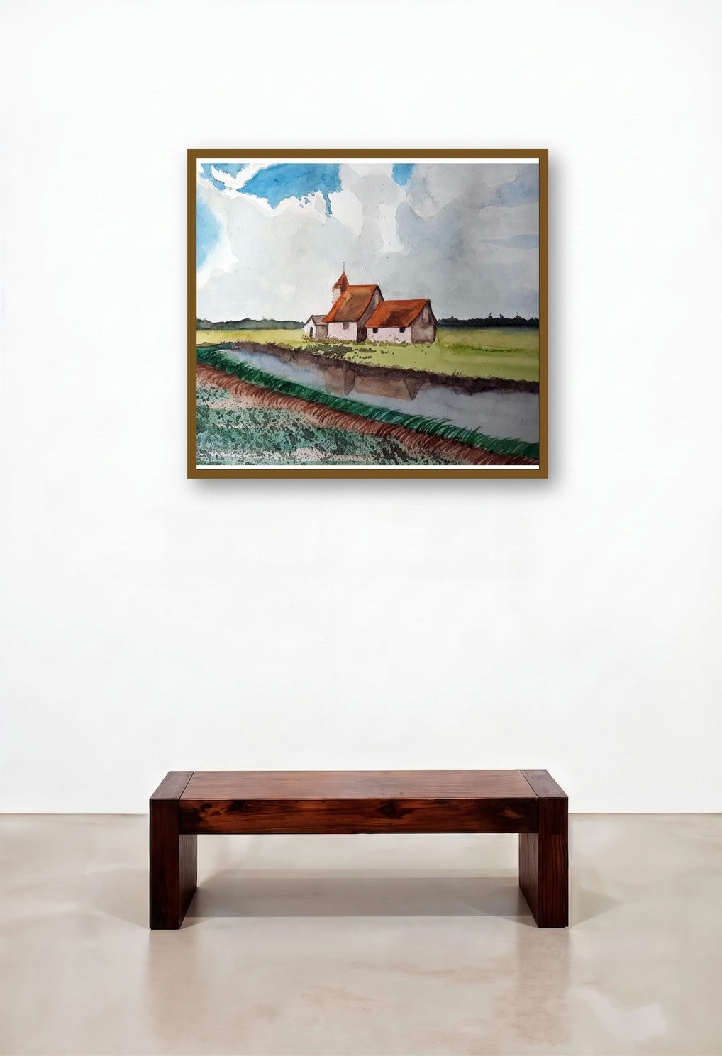 Church At Romney Marsh Kent England (Rural Reflections) by artist Arunava Ray displayed in a Elegant Penthouse