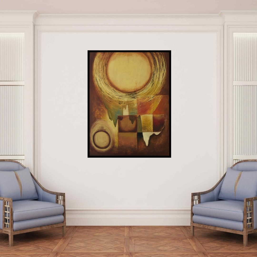 In-situ view of Durshit Bhaskar's 'Circle Of Life (The Universe Within)' painting in a room