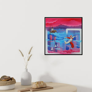 In-situ view of Anand Kumar's 'Circus (The Circus)' painting in a room