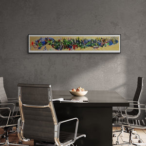 In-situ view of Mahesh Pal Gobra's 'City Of Bhopal (Urban Tapestry)' painting in a room